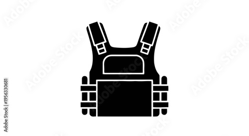 Vector illustration of tactical vest icon, bulletproof vest symbol, body armor vector illustration on a transparent background