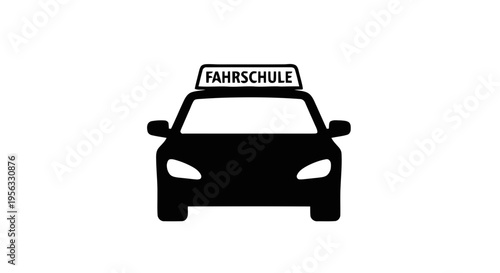Vector illustration of driving school car icon on a transparent background