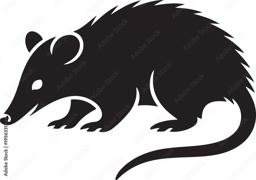 Fototapeta premium Cute cartoon-style black bear silhouette illustration of a happy wild animal character