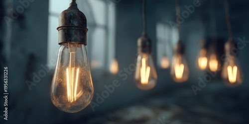 Energy shortage concept with dimming lights 