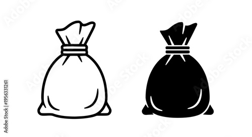 Vector illustration of set of sack icons, vector illustration of money bags on a transparent background