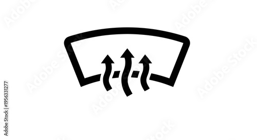 Vector illustration of windshield defroster icon for car climate control system on a transparent background