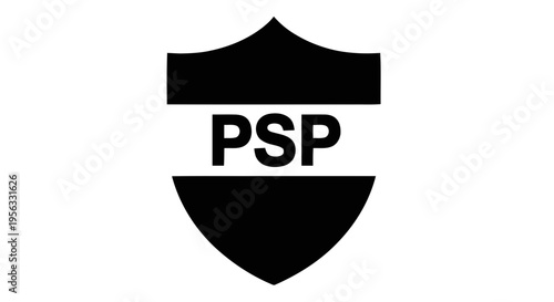 Vector illustration of psp shield logo icon on a transparent background
