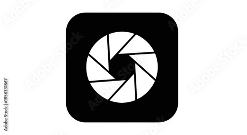 Vector illustration of camera shutter icon, aperture symbol, photography sign, vector illustration on a transparent background