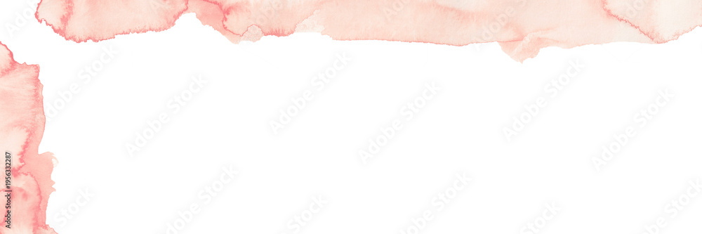 Obraz premium Soft Blush Pink Watercolor Frame – L-Shaped Border Background with Copy Space