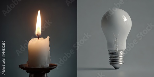 Candle flame vs electric bulb comparison