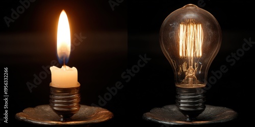 Candle flame vs electric bulb comparison