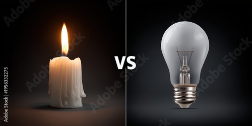 Candle flame vs electric bulb comparison