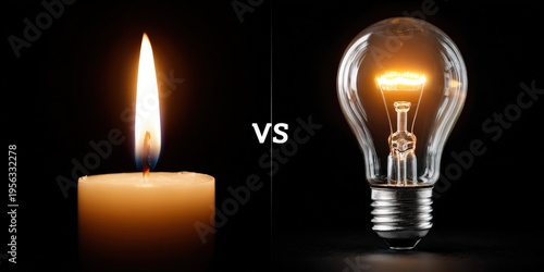Candle flame vs electric bulb
