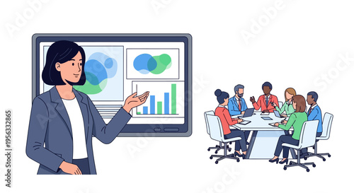 Businesswoman Leading Presentation to Team