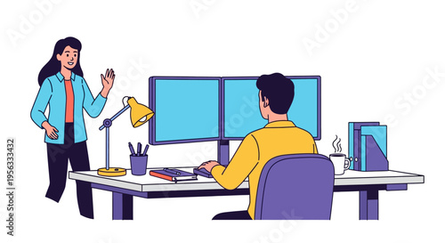 Professional Working at Ergonomic Standing Desk