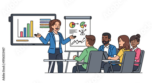 Smiling Professional Giving Business Strategy Presentation