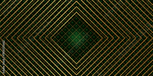 abstract greeb background with gold lines. green textured background. isolated background and golden light.