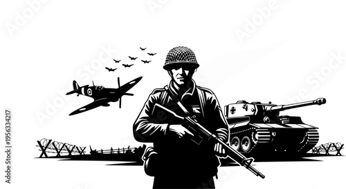 military soldier with rifle