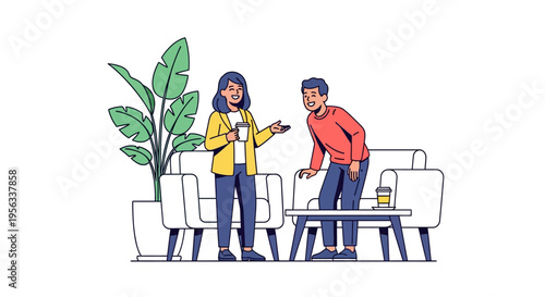 Colleagues Laughing During Coffee Break