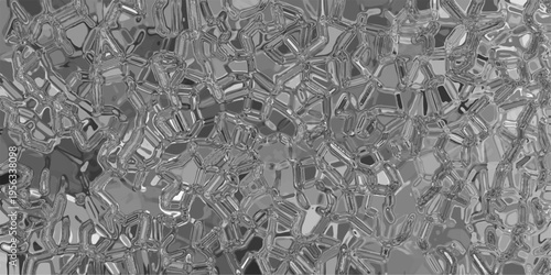 Abstract grayscale textured background with a crystalline ice or frozen water pattern and organic cell-like shapes