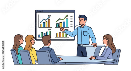 Business Leader Explaining Growth Charts