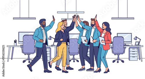 Diverse Team Celebrating Successful Project Completion