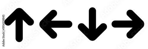 Four black arrows on white background