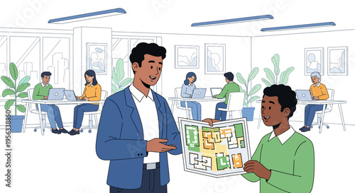 Manager Showing Office Layout to New Hire