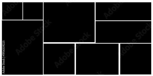 Mosaic collage pictures collection. Collage mood board grid template. Set of presentation backgrounds. Photo layout. Album Gallery banner vector illustration.eps,10