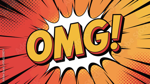 Pop art comic book style OMG exclamation graphic element