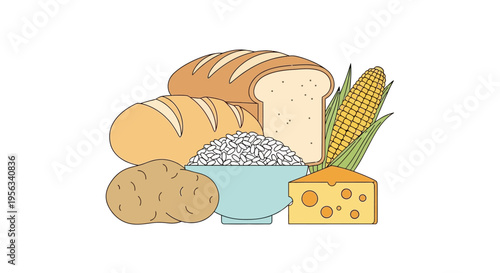 Variety of fresh baked food items.