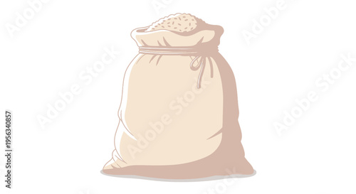 A beige cloth money bag.