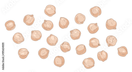 Pile of small brown nuts scattered.