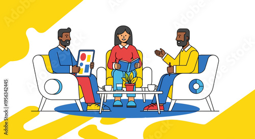 Colleagues Having Casual Meeting in Lounge