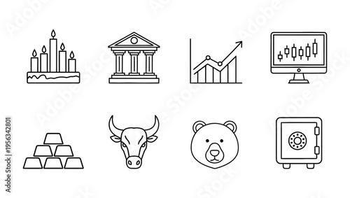 Financial and business icons set