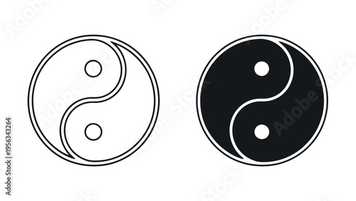 Yin yang symbol in black and white