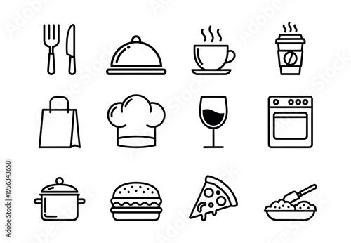 Restaurant and food icons