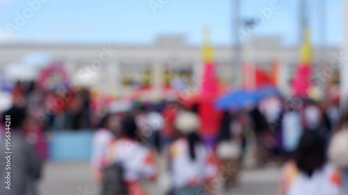 Residents from nearby towns gather at the government-sponsored trade fair held in the public grounds. Blurs