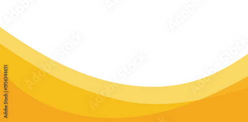 Abstract yellow curved wave background. Modern minimal gradient curve design. Smooth layered yellow orange banner backdrop