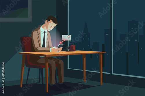 Angry boss shouting at employee in office, toxic workplace and stress concept, flat vector illustration