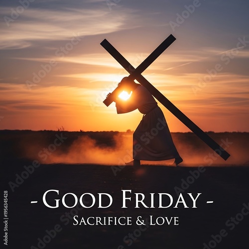 A man carrying a cross on good friday