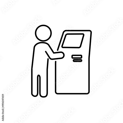 受付端末機を操作している人のアイコン