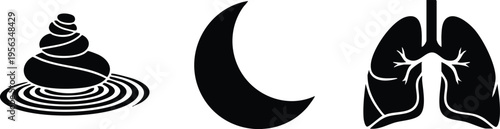 Serene Breath and Mindful Balance Icon Set