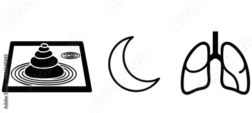 Serene Breath and Mindful Balance Icon Set