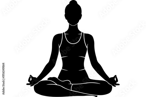 Silhouette of Woman in Meditative Yoga Pose