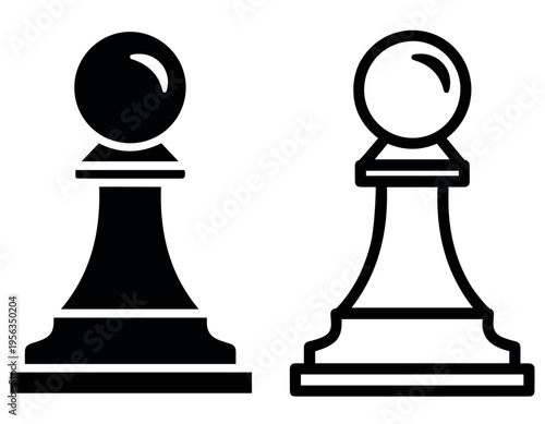 Print Vector outline chess pawn icon  Premium Vector