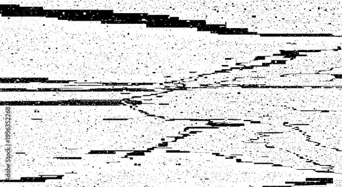 Valokuva Monochrome digital static and horizontal lines, abstract background with glitch