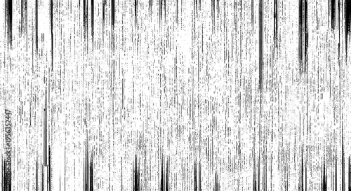 Fotografie Distorted black and white vertical lines and dots abstract background texture wi