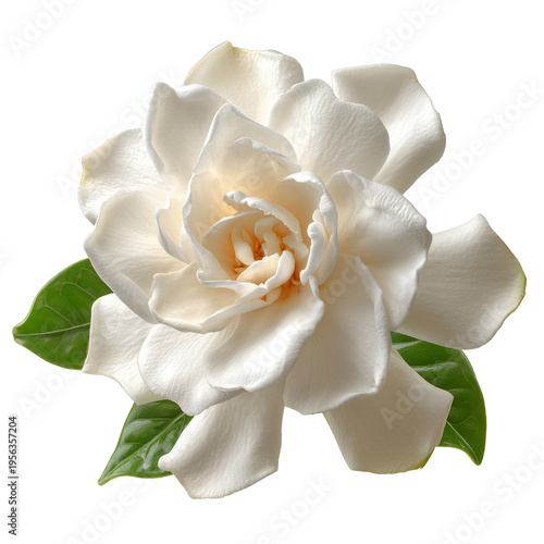 double petal white gardenia flower on transparent png background