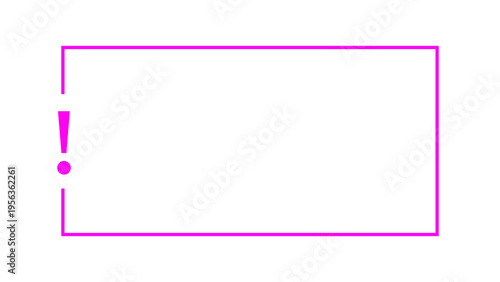 Minimal Warning Frame with Exclamation Mark and Copy space. Exclamation mark frame for quizzes and FAQs. Game announcement message. Answer exclamation, exclamation mark  icon in simple background . 