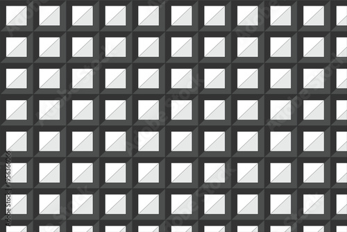 Blue glass building wall with a modern grid of windows and urban architectural design