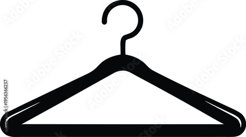 Simple black clothes hanger flat vector icon design