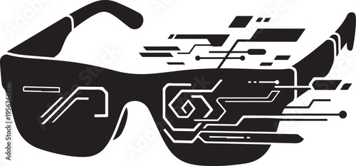 Vector futuristic smart glasses icon