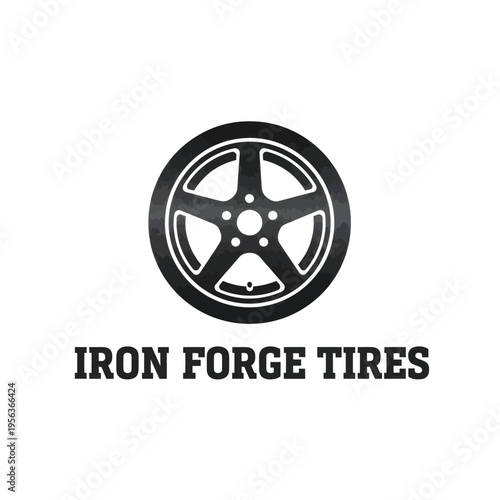 Iron Forge Tires Automotive Wheel Logo